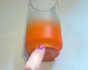 Vtg 2 Libby Orange Frosted Glasses Gold Trim Drink