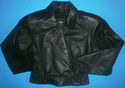 Wilsons Womans Leather Jacket Black Short Vintage 