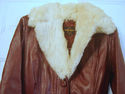 Vtg 1970s 70s Burgundy Leather Jacket Trench Coat 