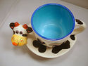 Cow Mug w Footed Saucer 3D Handled Cup Baby Boom C