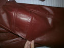 Vintage Burgundy Leather Trench Coat Jacket Belted