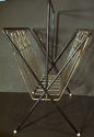 Magazine Rack Mid Century Modern Vtg Metal Retro H