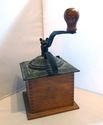 Vintage Coffee Grinder Bean Mill Wood Cast Iron Ha