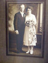 Antique Picture Newlywed Couple Wedding Potrait Ca