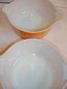 2 Vintage Pyrex Orange Cinderella Daisy Gold Casse