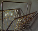 Magazine Rack Mid Century Modern Vtg Metal Retro H