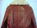 Vtg 1970s 70s Burgundy Leather Jacket Trench Coat 