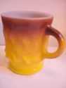 Vintage Yellow Anchor Hocking 5 Mugs Cups Milk Gla