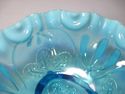 Vtg Jefferson Glass Meander Blue Opalescent Scallo