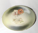 Vintage German Floral Plate Green Gold Trim 12" Ge