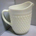 Vintage Hobnail Pitcher White Milk Glass Cream Jug