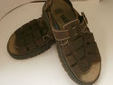 Skechers Shoes Men Brown Leather Sandals Adjustabl