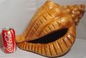 HUGE Conch Shell Red Clay Folk Art Pottery Sculpte