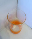 Vtg 2 Libby Orange Frosted Glasses Gold Trim Drink