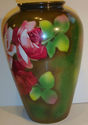 Large Victorian Hand Painted Floral Bristol Glass 