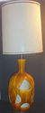 Vintage Tall Gold Brown Table Drip Glaze Lamp Cera