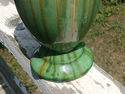 Pottery Green Glaze Vase Gold Drip Flower Mid Heig