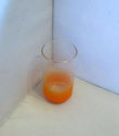 Vtg 2 Libby Orange Frosted Glasses Gold Trim Drink