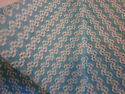 Vintage Knit Fabric Textured Chevron Sheer Aqua Bl