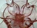 Vintage Abstract Free Form Pink Art Glass Bowl Fol