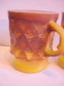 Vintage Yellow Anchor Hocking 5 Mugs Cups Milk Gla