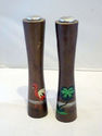 Vintage Salt and Pepper Shakers Brown Wood Florida