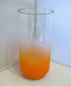 Vtg 2 Libby Orange Frosted Glasses Gold Trim Drink