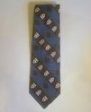 Vintage Necktie Neck Tie Mens Blue Brown White 50s