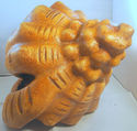 HUGE Conch Shell Red Clay Folk Art Pottery Sculpte