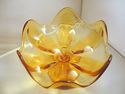 Viking Art Glass Gold Dish Bowl Centerpiece Mid Ce