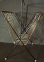 Magazine Rack Mid Century Modern Vtg Metal Retro H