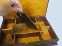 Vintage Antique English Wooden Jewelry Trinket Box