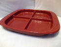 Longaberger Pottery Paprika 4 Section Relish Dish 