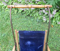 Antique Stroller Velvet Blue Baby Child Wood Carri