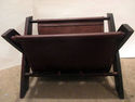 Magazine Rack Holder Organizer Brown Leather Wood 