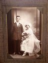 Antique Sepia Wedding Portrait Cabinet Photo Pictu