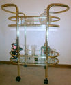 Mid Century Modern Brass Tea Serving Cart Hollywoo