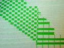 Vintage Lime Green Knit Fabric Geometric 156 x 62"