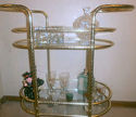 Mid Century Modern Brass Tea Serving Cart Hollywoo