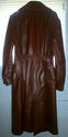 Vintage Burgundy Leather Trench Coat Jacket Belted