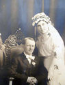 Antique Sepia Wedding Portrait Cabinet Photo Pictu