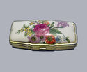 Vintage Pill Box Three 3 Compartments Floral Bouqu