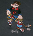 Popeye T-Shirt Medium HOCKEY The Sailor Man PLAYIN