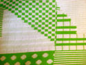 Vintage Lime Green Knit Fabric Geometric 156 x 62"