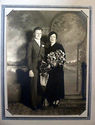 Antique Picture Newlywed Couple Potrait Cabinet Ph