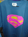 Superman T-Shirt Neon Blue & Pink Logo