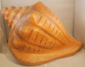 HUGE Conch Shell Red Clay Folk Art Pottery Sculpte