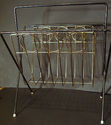 Magazine Rack Mid Century Modern Vtg Metal Retro H