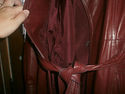 Vintage Burgundy Leather Trench Coat Jacket Belted