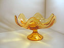 Viking Art Glass Gold Dish Bowl Centerpiece Mid Ce